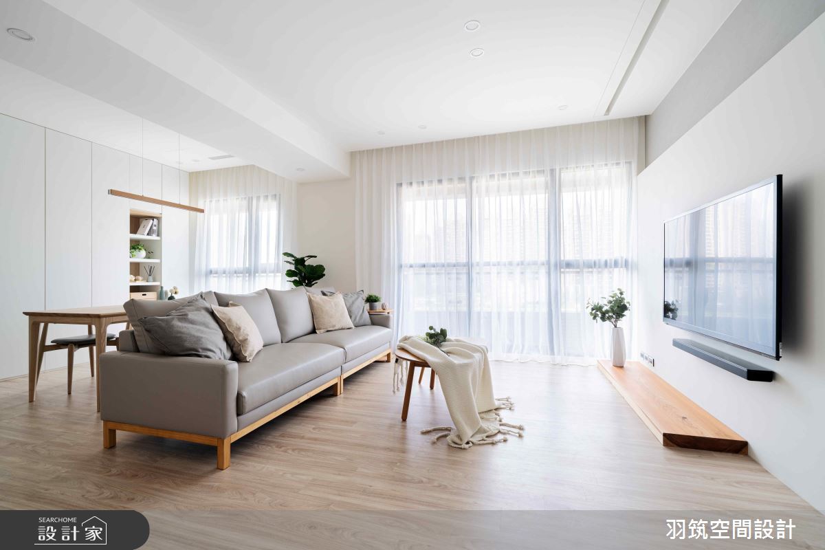 31坪新成屋(5年以下)＿日式無印風客廳案例圖片＿羽筑空間設計＿羽筑_16冠德天御之3
