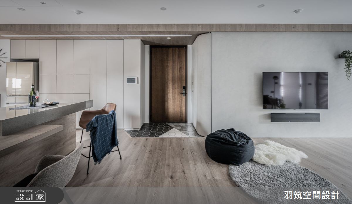 25坪新成屋(5年以下)＿現代風玄關客廳中島案例圖片＿羽筑空間設計＿羽筑_17瑞御首席之2