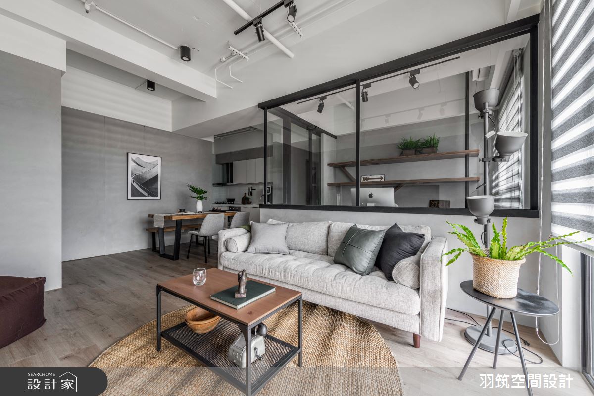 25坪新成屋(5年以下)＿工業風客廳案例圖片＿羽筑空間設計＿羽筑_18竹風最美之1