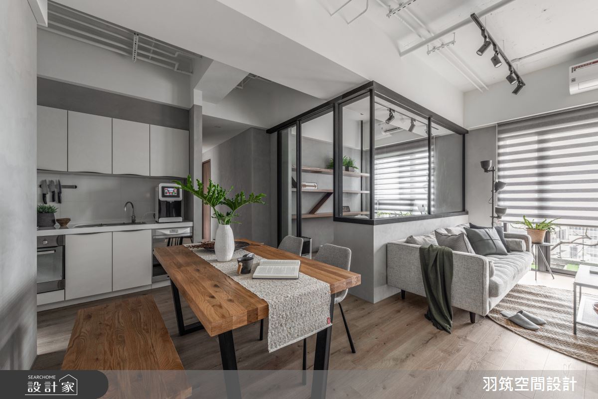 25坪新成屋(5年以下)＿工業風客廳餐廳廚房案例圖片＿羽筑空間設計＿羽筑_18竹風最美之3