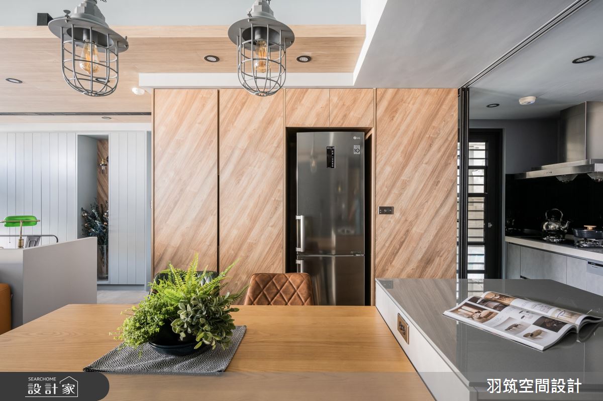 29坪新成屋(5年以下)＿工業風餐廳廚房吧檯中島案例圖片＿羽筑空間設計＿羽筑_1911號公園之8
