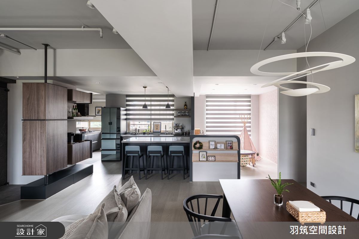 35坪中古屋(5~15年)＿混搭風客廳案例圖片＿羽筑空間設計＿羽筑_24台北人社區之7