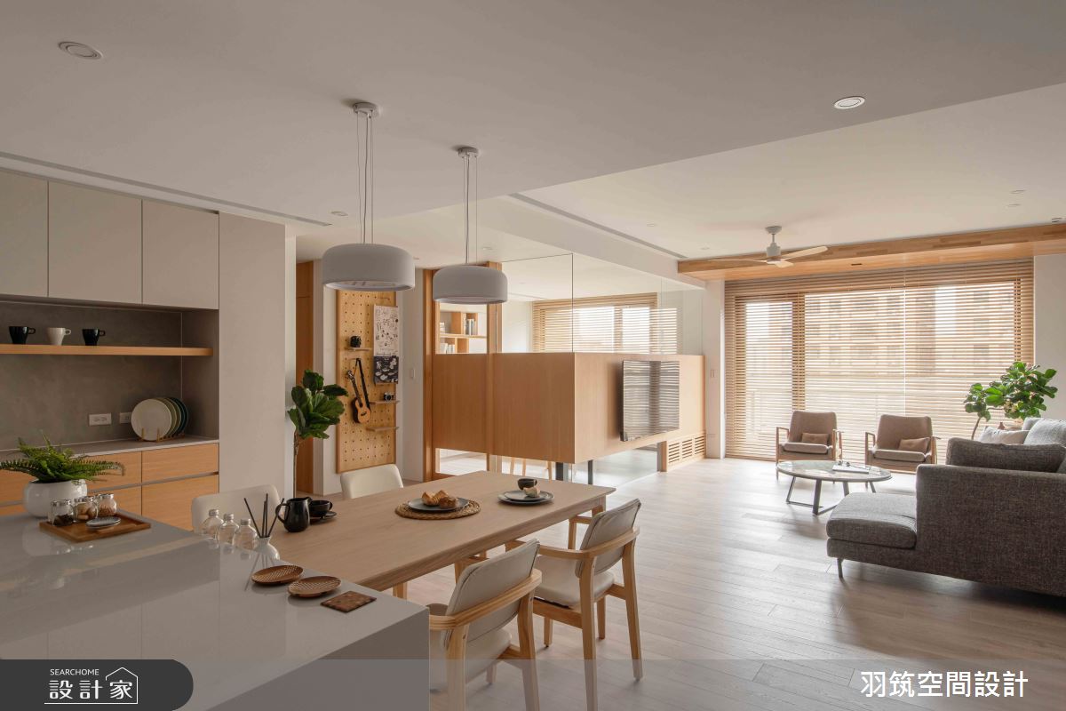 55坪新成屋(5年以下)＿日式無印風客廳餐廳中島案例圖片＿羽筑空間設計＿羽筑_31台北大之3