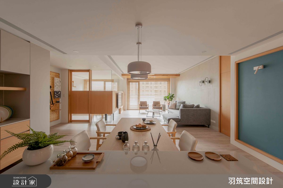 55坪新成屋(5年以下)＿日式無印風客廳餐廳中島案例圖片＿羽筑空間設計＿羽筑_31台北大之9