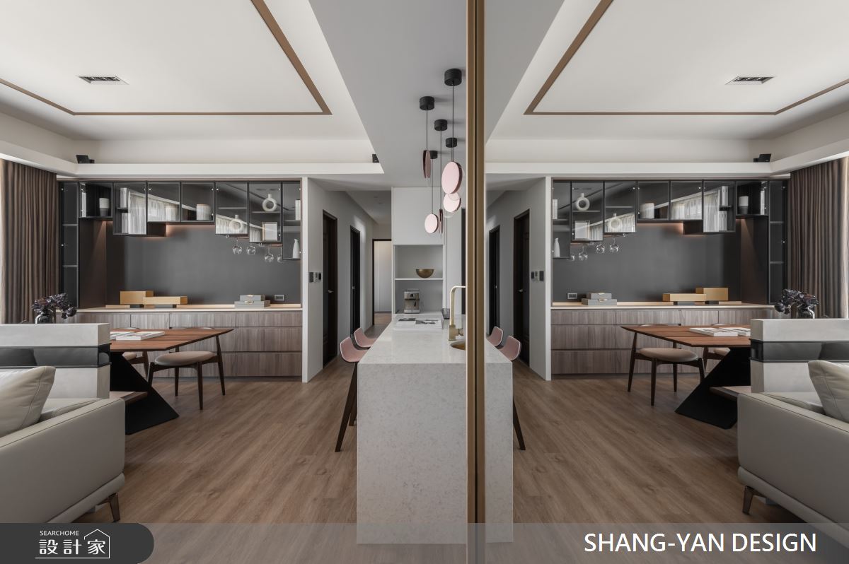 30坪新成屋(5年以下)＿美式風客廳餐廳中島案例圖片＿上硯空間建築＿上硯_舒心宅之8