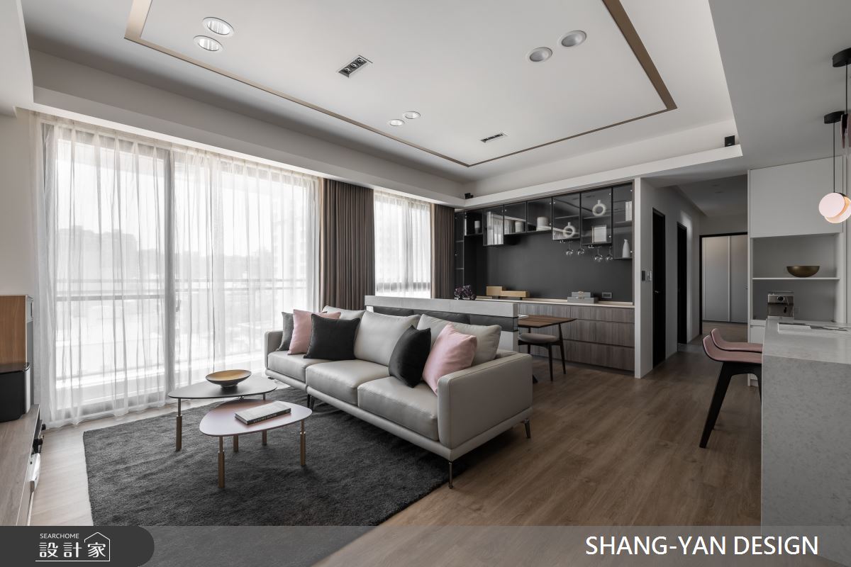 30坪新成屋(5年以下)＿美式風客廳餐廳中島案例圖片＿上硯空間建築＿上硯_舒心宅之6