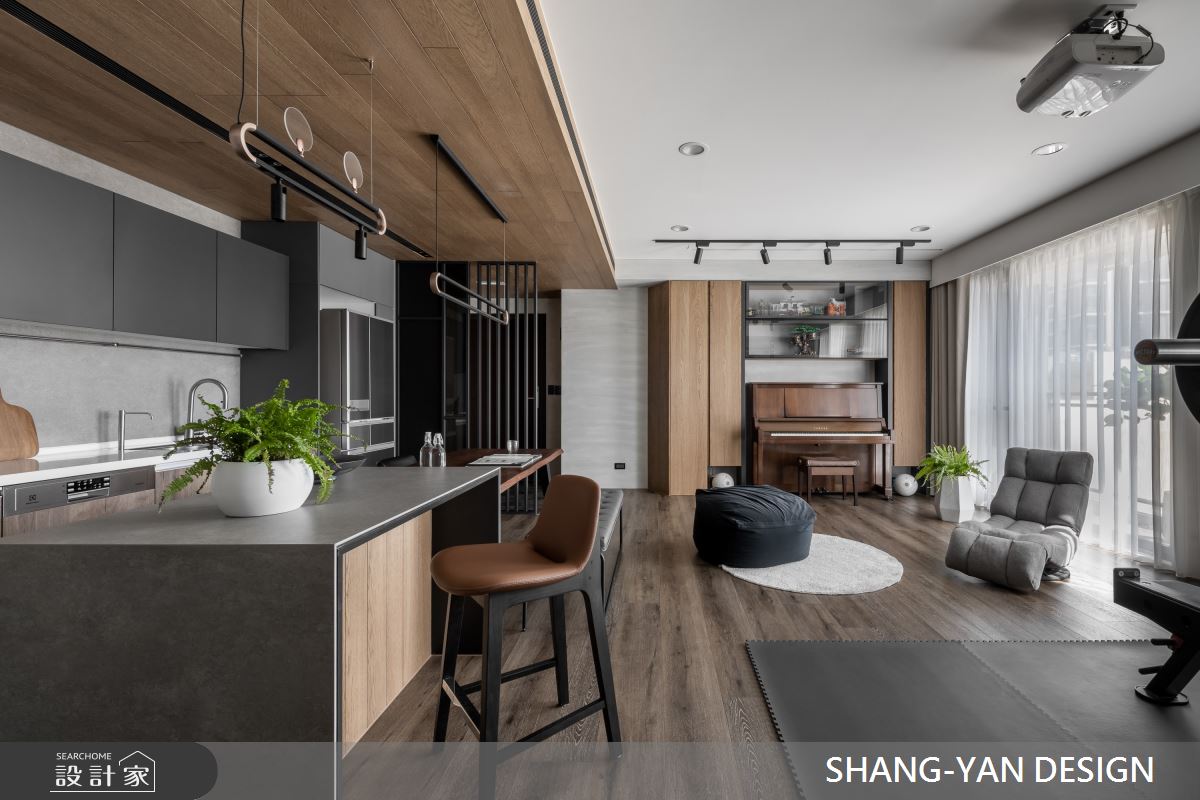 30坪新成屋(5年以下)＿現代風客廳餐廳廚房中島案例圖片＿上硯空間建築＿上硯_游心之所之10
