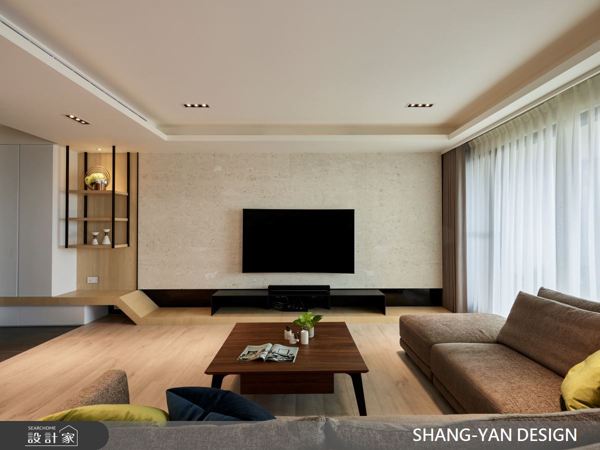 45坪新成屋(5年以下)＿現代風客廳案例圖片＿上硯空間建築＿上硯_質樸演繹之5