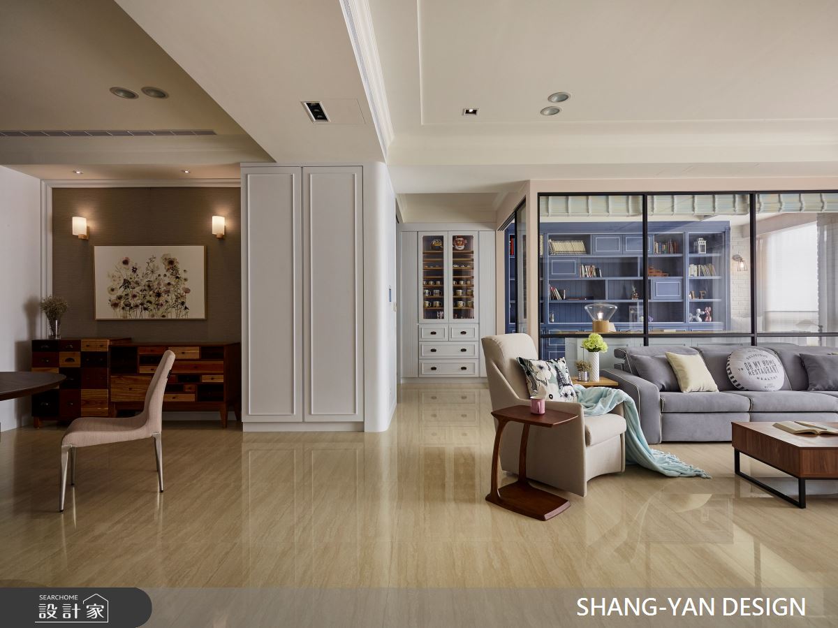 75坪新成屋(5年以下)＿現代風客廳餐廳書房案例圖片＿上硯空間建築＿上硯_美式x優雅之5