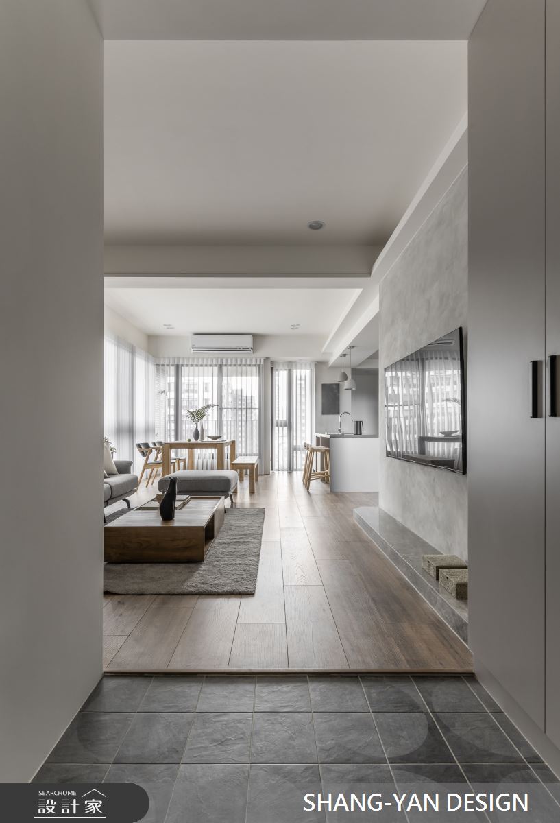 40坪新成屋(5年以下)＿現代日式風玄關客廳餐廳中島案例圖片＿上硯空間建築＿上硯_悠境之977