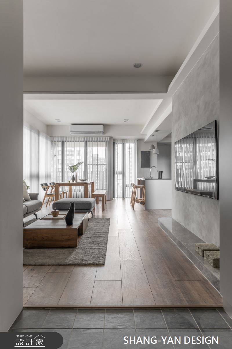 40坪新成屋(5年以下)＿現代日式風玄關客廳餐廳中島案例圖片＿上硯空間建築＿上硯_悠境之2