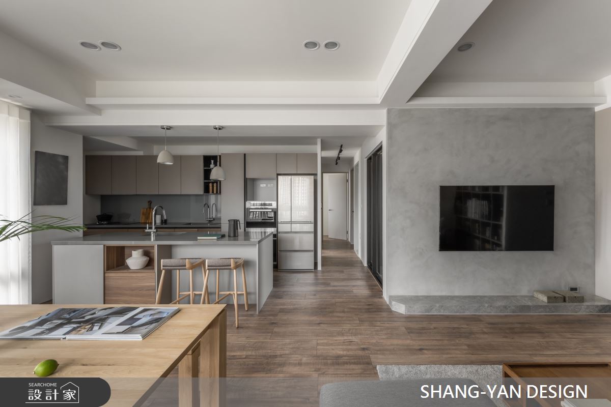 40坪新成屋(5年以下)＿現代日式風客廳餐廳廚房中島案例圖片＿上硯空間建築＿上硯_悠境之9