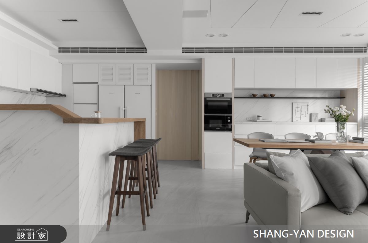 60坪老屋(16~30年)＿現代風客廳餐廳吧檯中島案例圖片＿上硯空間建築＿上硯_獨特純淨之6