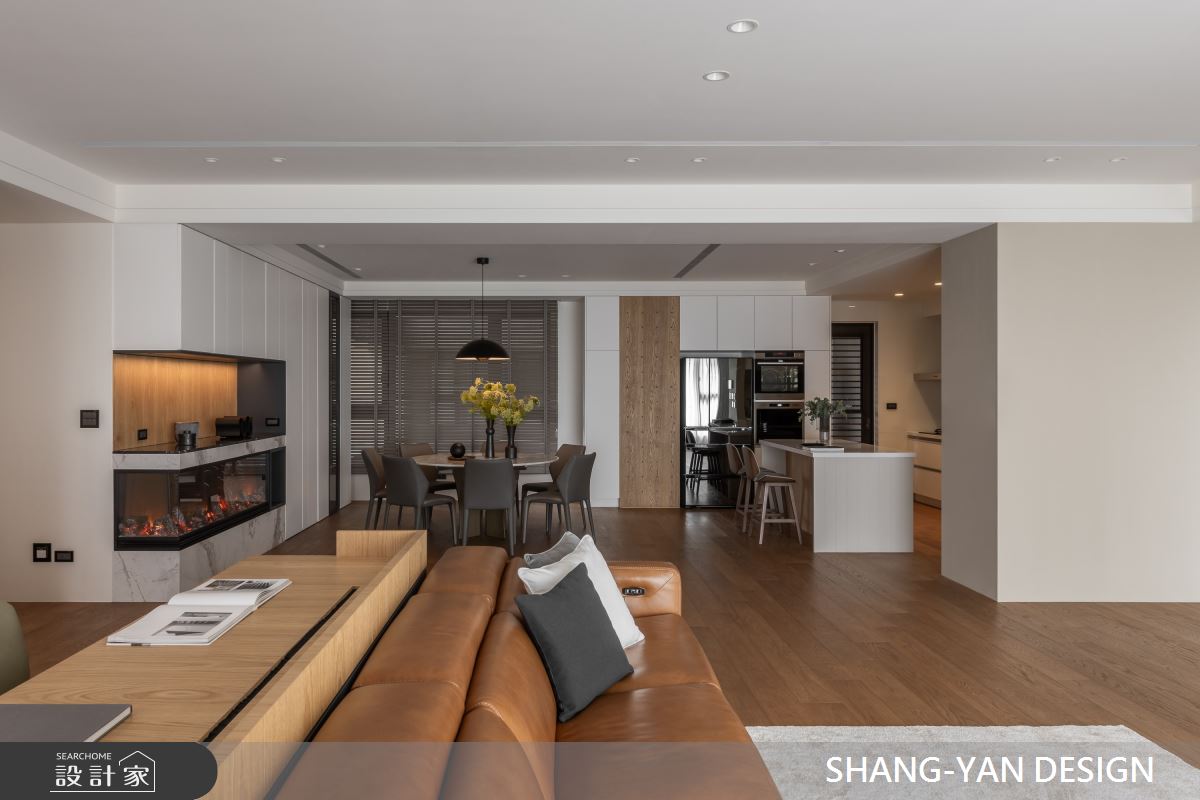 75坪毛胚屋＿現代風客廳餐廳廚房書房中島案例圖片＿上硯空間建築＿上硯_心之居所之6
