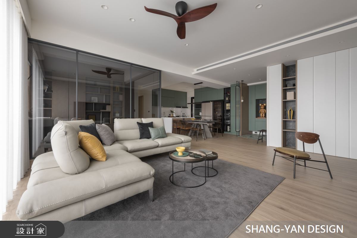 55坪新成屋(5年以下)＿現代風玄關客廳餐廳廚房中島案例圖片＿上硯空間建築＿上硯_映像之9