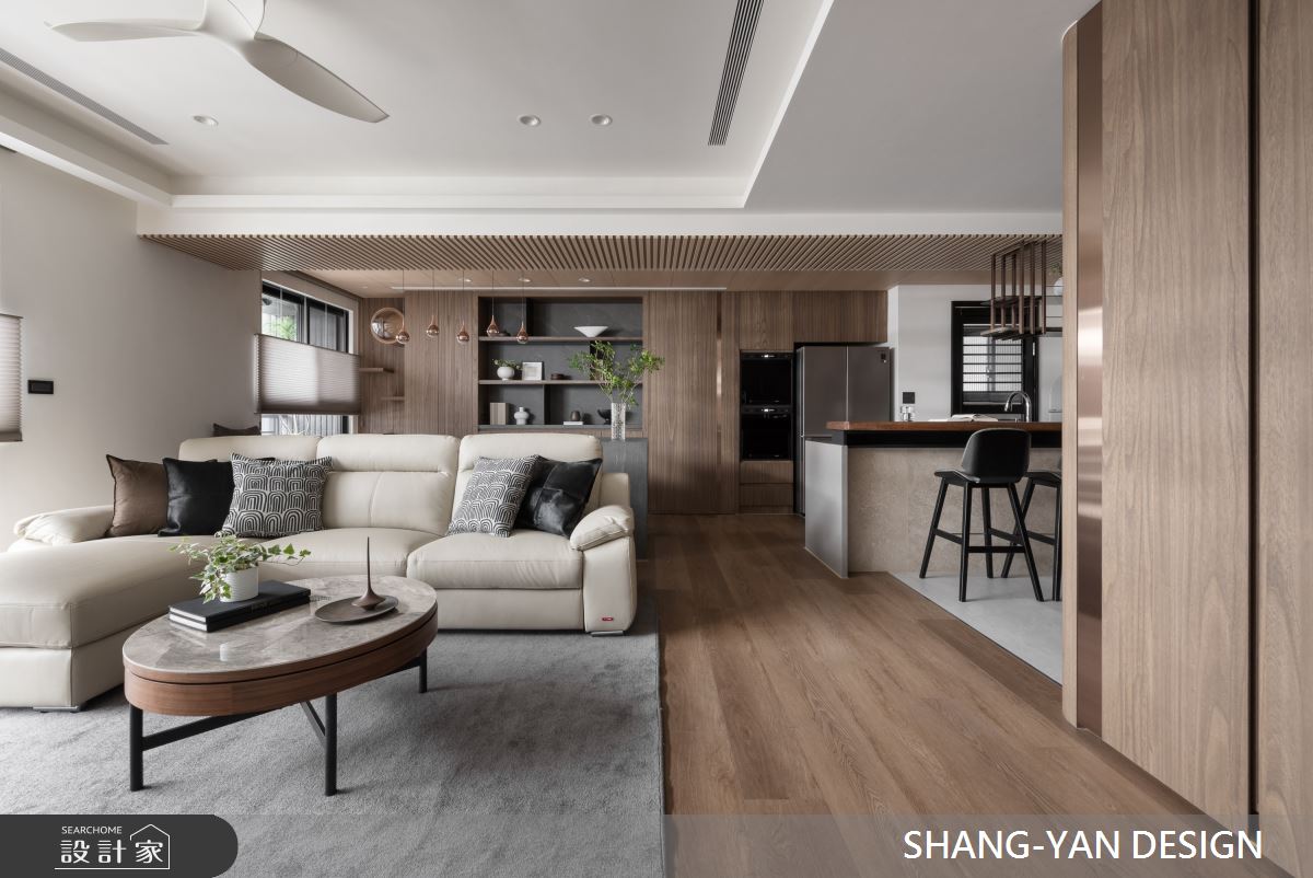 55坪毛胚屋＿現代風客廳吧檯書房中島案例圖片＿上硯空間建築＿上硯_極致之5