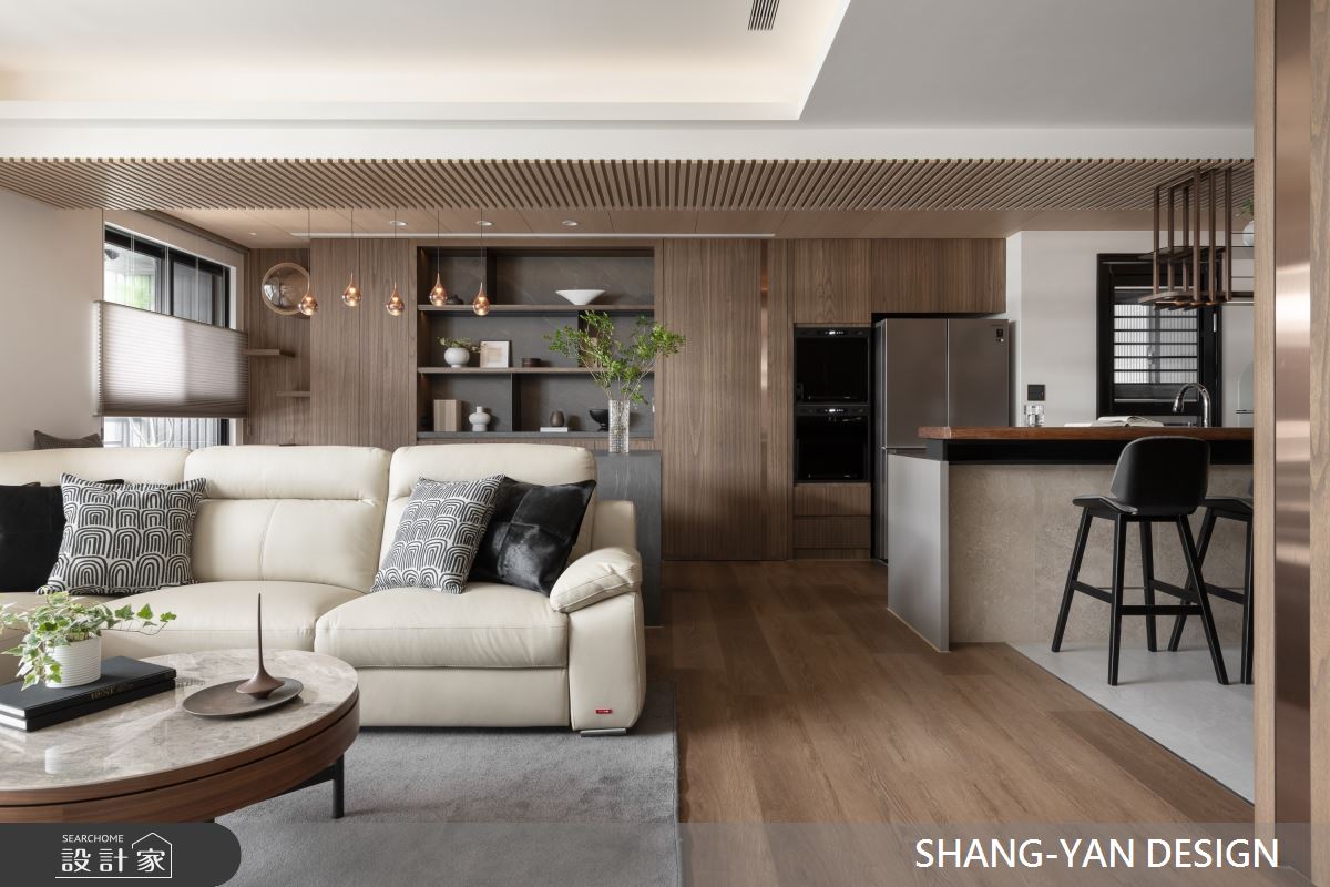 55坪毛胚屋＿現代風客廳餐廳吧檯書房中島案例圖片＿上硯空間建築＿上硯_極致之7