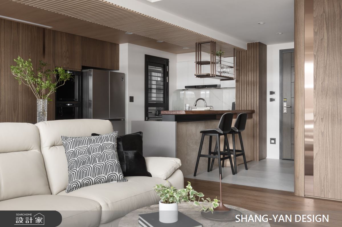 55坪毛胚屋＿現代風客廳餐廳廚房吧檯中島案例圖片＿上硯空間建築＿上硯_極致之8