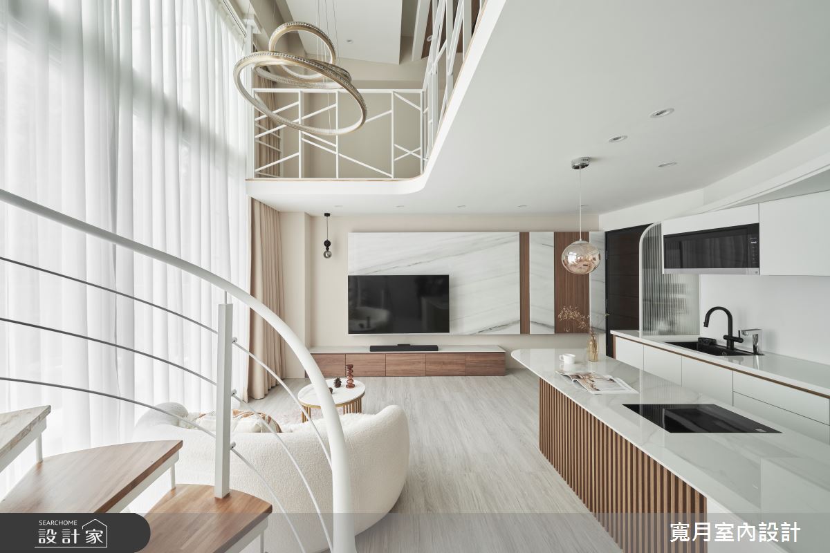 21坪新成屋(5年以下)＿輕奢北歐風客廳廚房樓梯案例圖片＿寬月室內裝修設計股份有限公司＿寬月_3｜沐白·光蕴·漫拾之4