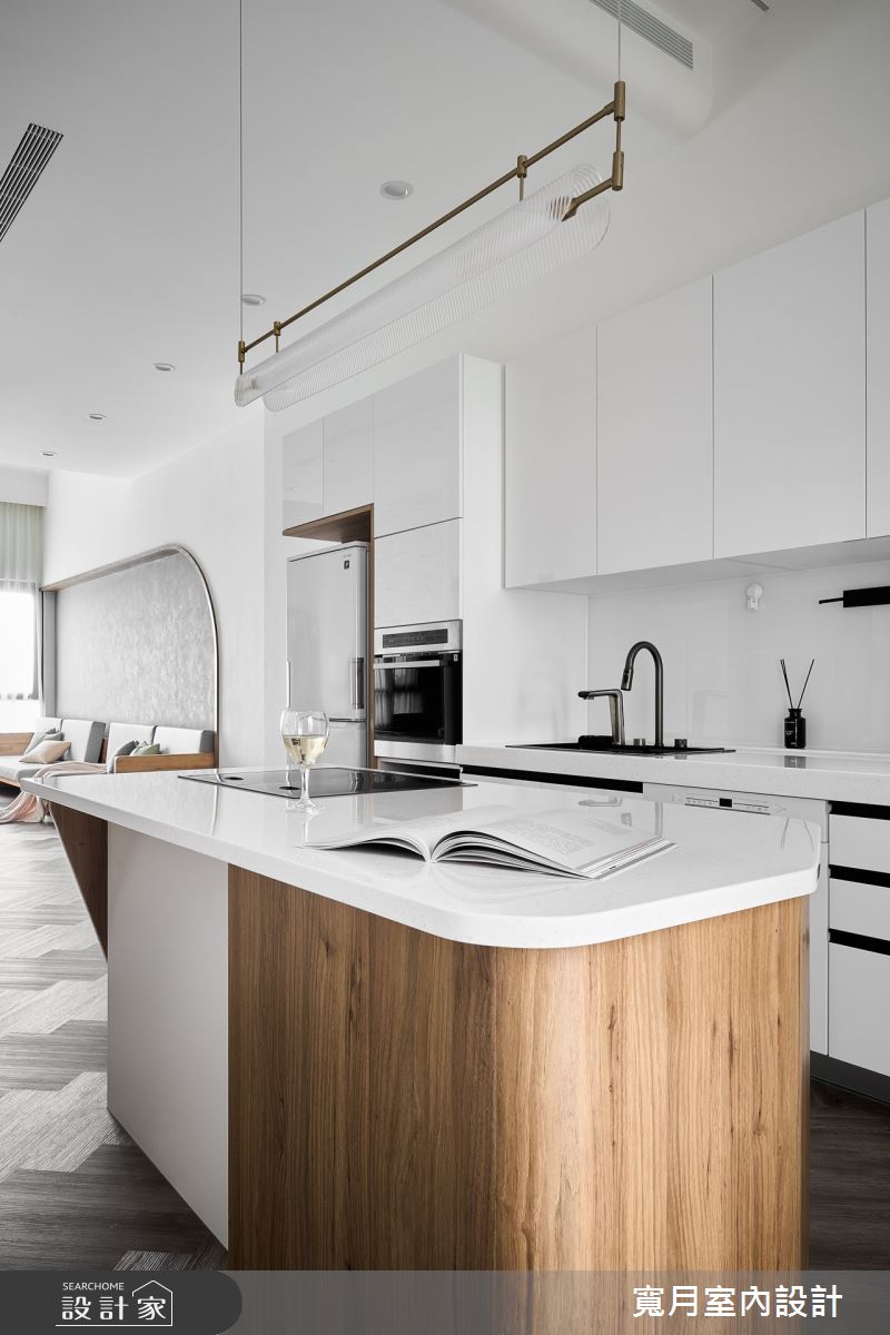 50坪新成屋(5年以下)＿混搭風餐廳廚房中島案例圖片＿寬月室內裝修設計股份有限公司＿寬月_13｜清逸·海寧·愜意之4