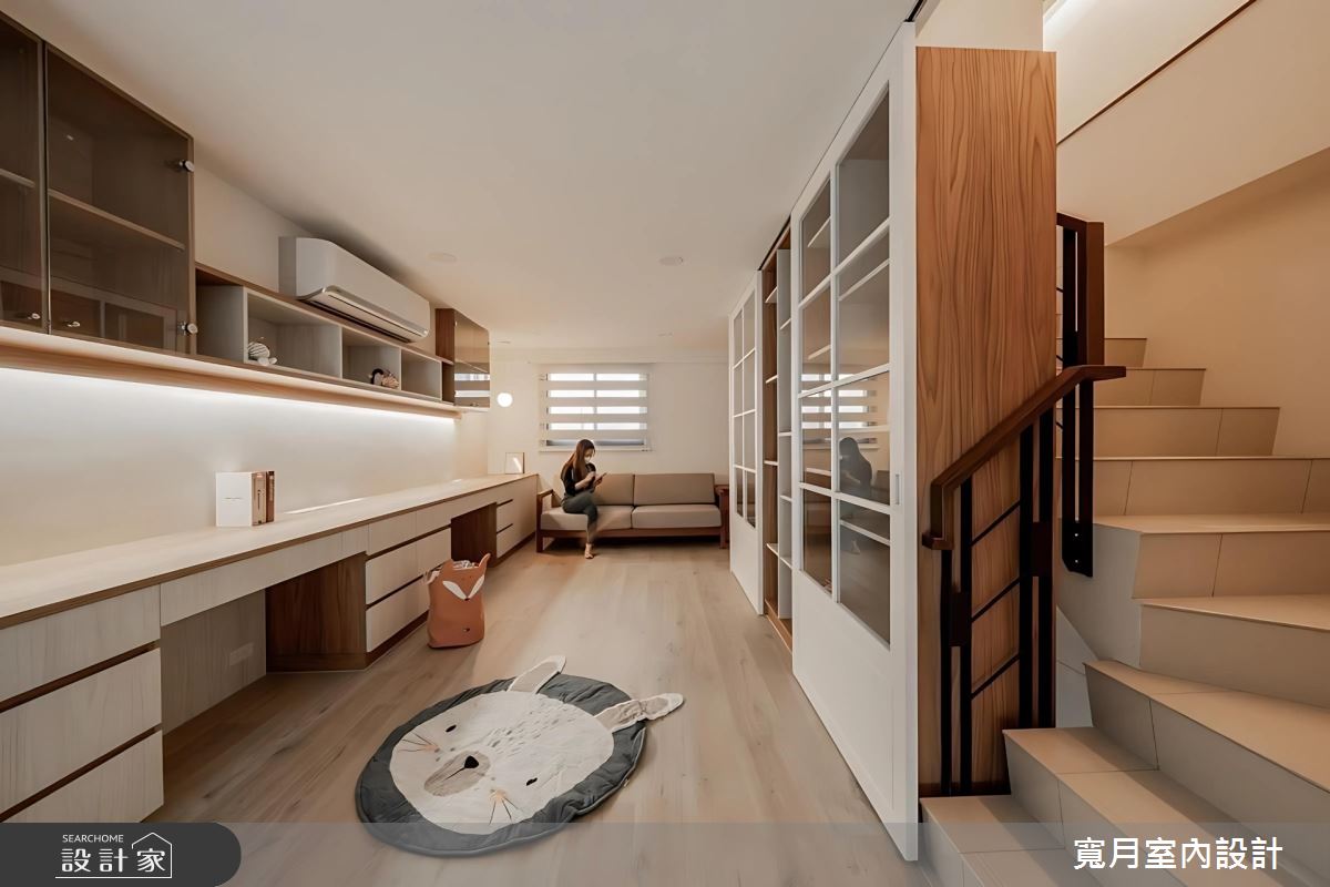 42坪新成屋(5年以下)＿美式風書房樓梯臥榻案例圖片＿寬月室內裝修設計股份有限公司＿寬月_21｜鄉居之17
