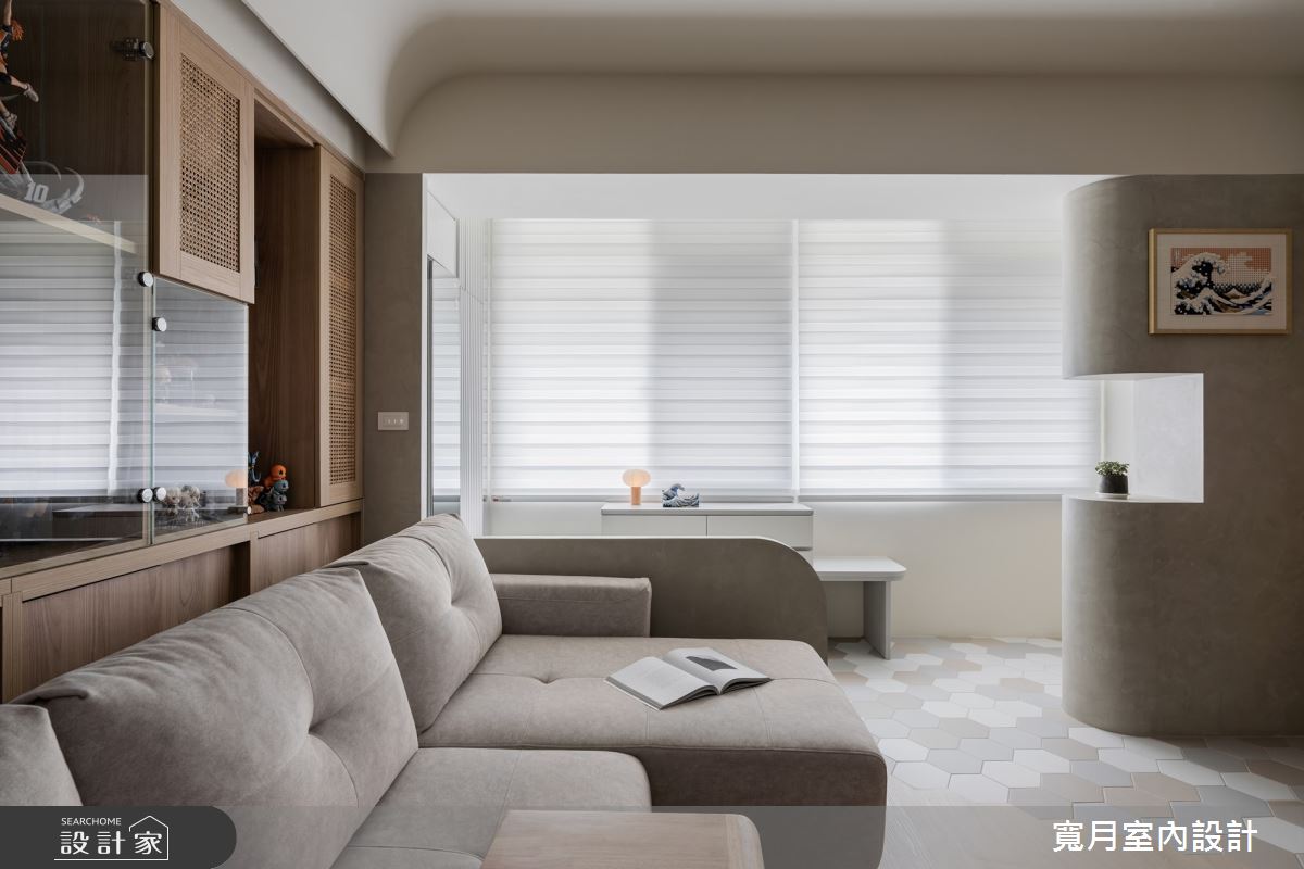 21坪老屋(50年以上)＿人文禪風玄關客廳案例圖片＿寬月室內裝修設計股份有限公司＿寬月_29｜弧語・木調・靜心之2