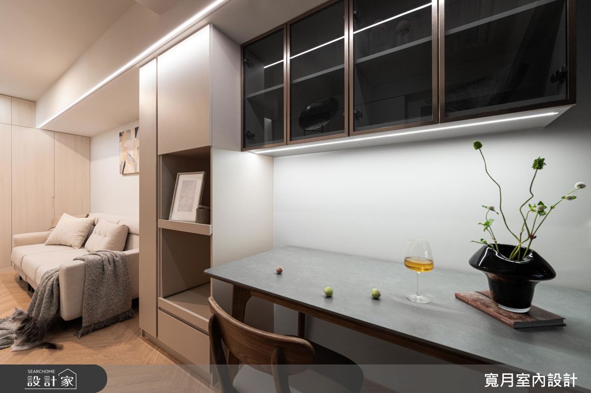 13坪新成屋(5年以下)＿奶茶風客廳書房案例圖片＿寬月室內裝修設計股份有限公司＿寬月_34｜沐光・映白・寧謐之5