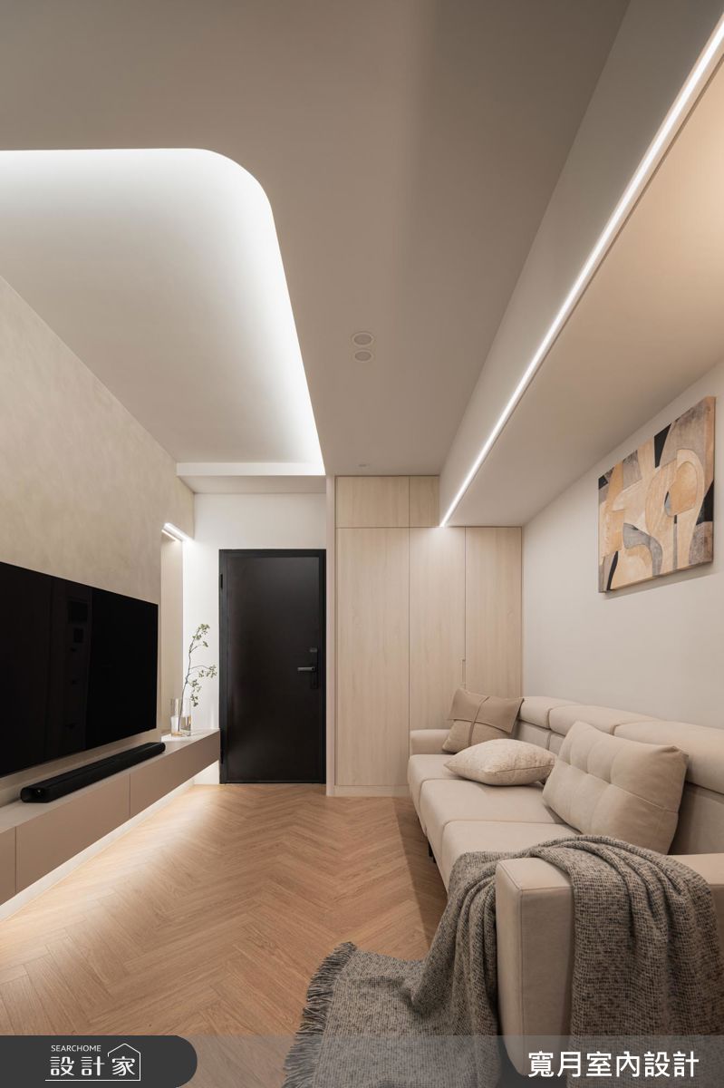 13坪新成屋(5年以下)＿奶茶風客廳案例圖片＿寬月室內裝修設計股份有限公司＿寬月_34｜沐光・映白・寧謐之4
