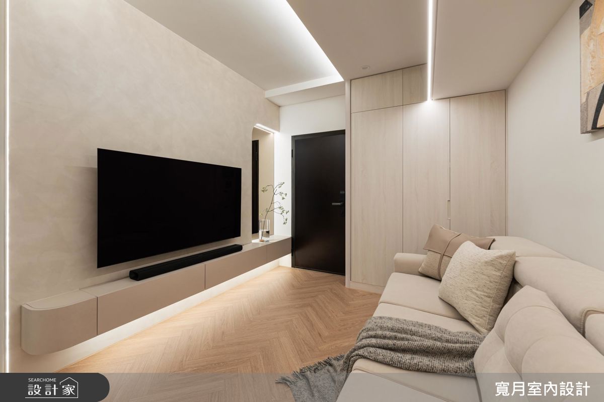 13坪新成屋(5年以下)＿奶茶風客廳案例圖片＿寬月室內裝修設計股份有限公司＿寬月_34｜沐光・映白・寧謐之1