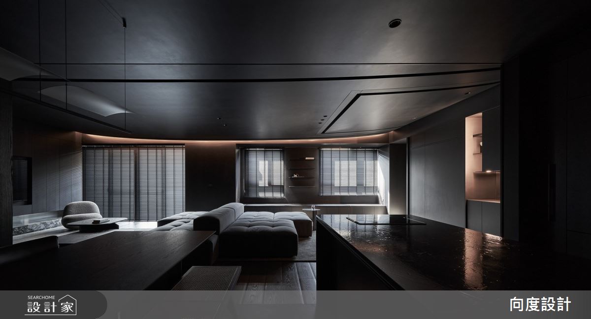 40坪新成屋(5年以下)＿現代風客廳餐廳中島案例圖片＿向度設計＿向度_光與暗之24