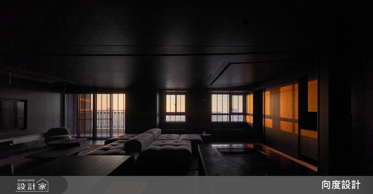 40坪新成屋(5年以下)＿現代風客廳案例圖片＿向度設計＿向度_光與暗之40