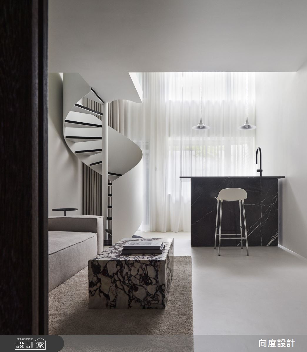 14坪老屋(16~30年)＿現代風客廳餐廳樓梯中島案例圖片＿向度設計＿向度_家．藝廊之6