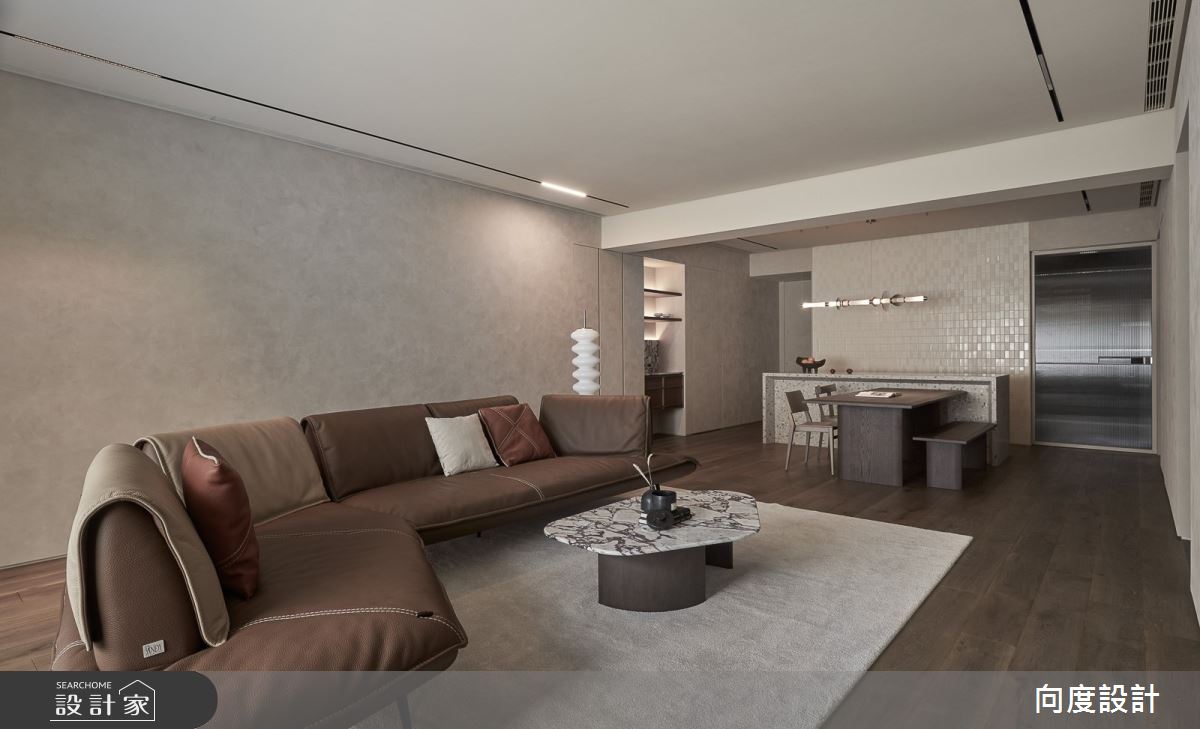 40坪毛胚屋＿現代風客廳餐廳中島案例圖片＿向度設計＿向度_被大地擁抱之9