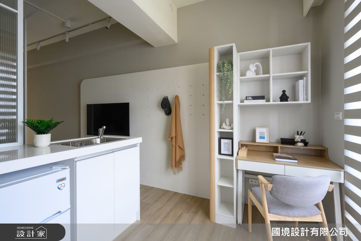 8坪新成屋(5年以下)＿簡約風客廳廚房書房工作區案例圖片＿國境設計有限公司＿國境設計中心—圓角之17