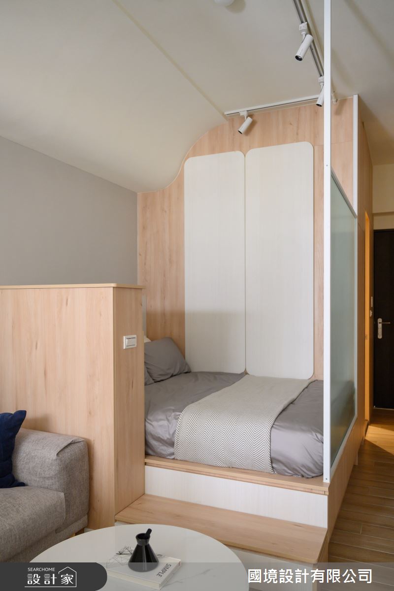 8坪新成屋(5年以下)＿簡約風客廳臥室案例圖片＿國境設計有限公司＿國境設計中心—圓角之7
