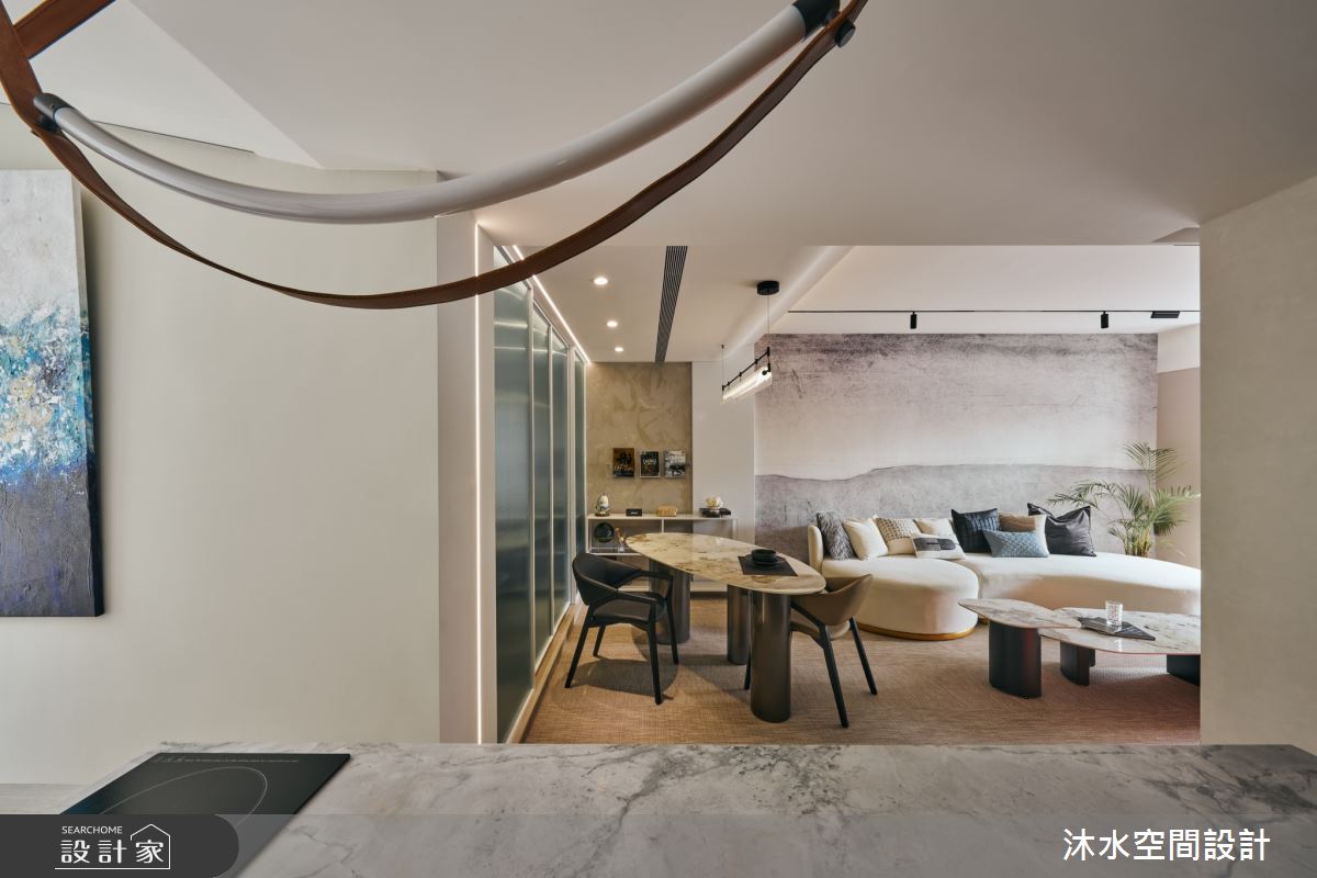 50坪老屋(31~40年)＿現代風客廳餐廳中島案例圖片＿沐水空間設計＿沐水_25之8