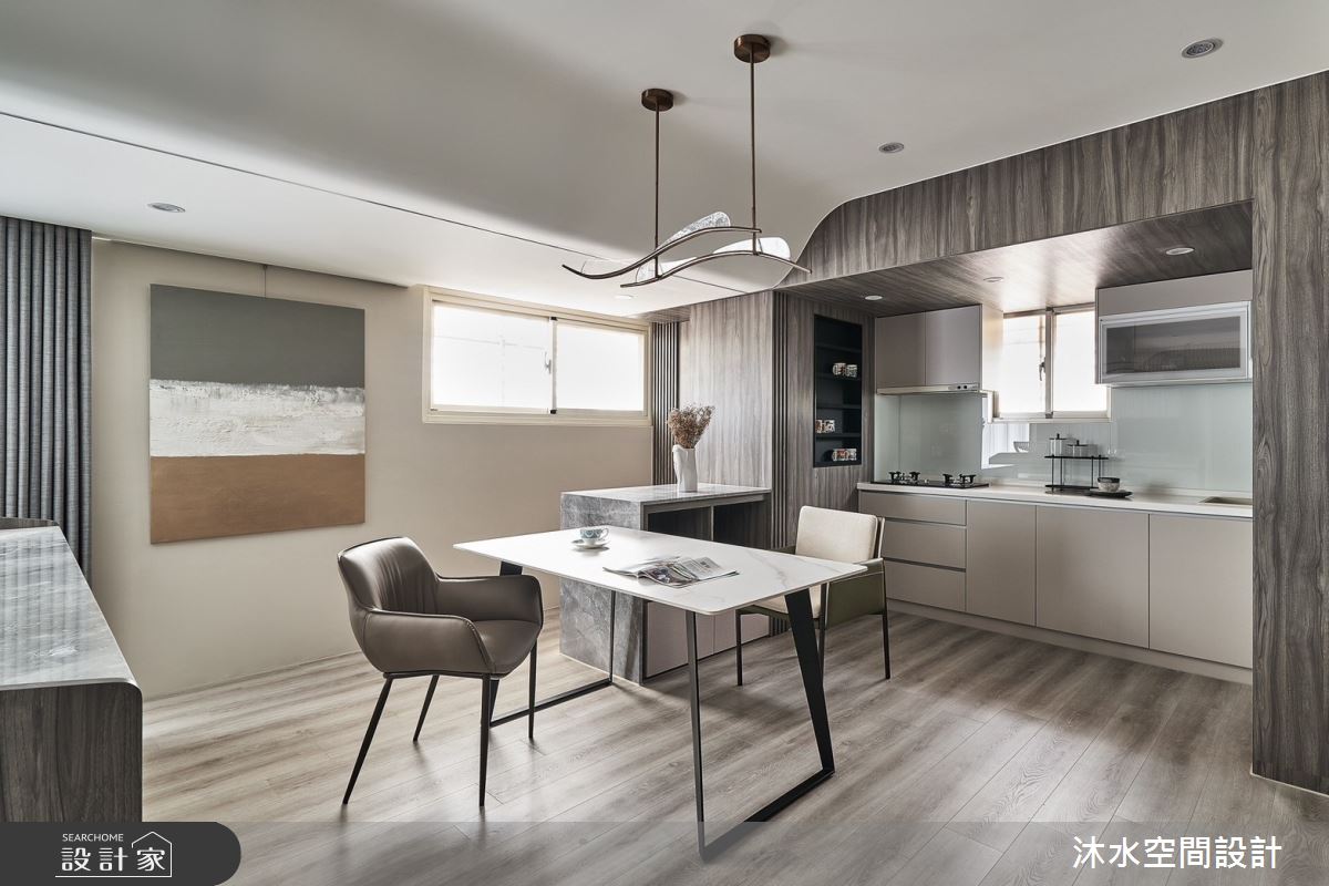 老屋(31~40年)＿現代風餐廳廚房中島案例圖片＿沐水空間設計＿沐水_27之15