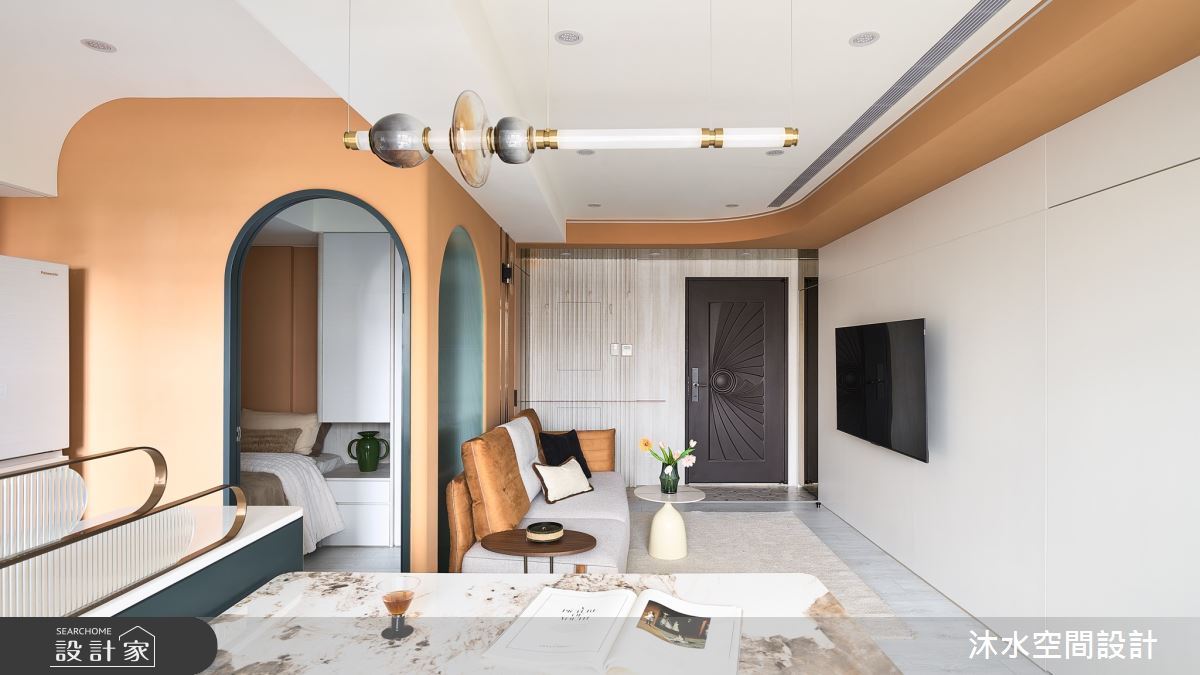 19坪新成屋(5年以下)＿現代風玄關客廳餐廳臥室中島案例圖片＿沐水空間設計＿沐水_29之7