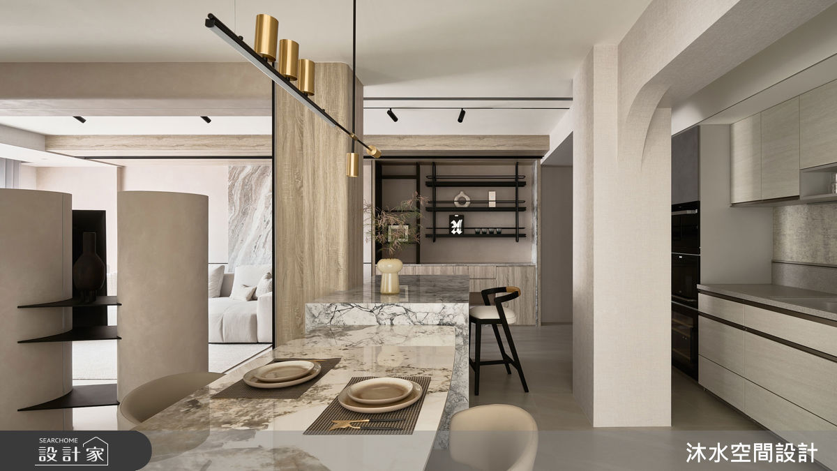 106坪老屋(31~40年)＿現代風餐廳廚房中島案例圖片＿沐水空間設計＿沐水_31之14