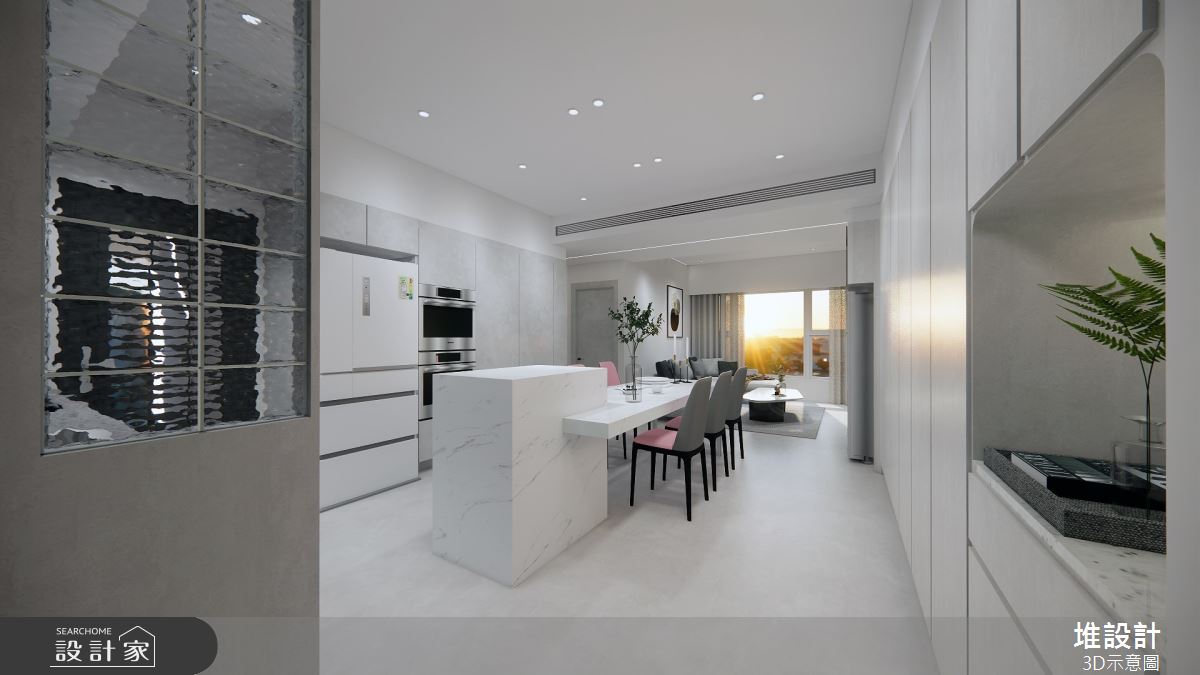 25坪新成屋(5年以下)＿現代簡約風餐廳中島案例圖片＿堆設計室內裝修＿堆設計_19之1