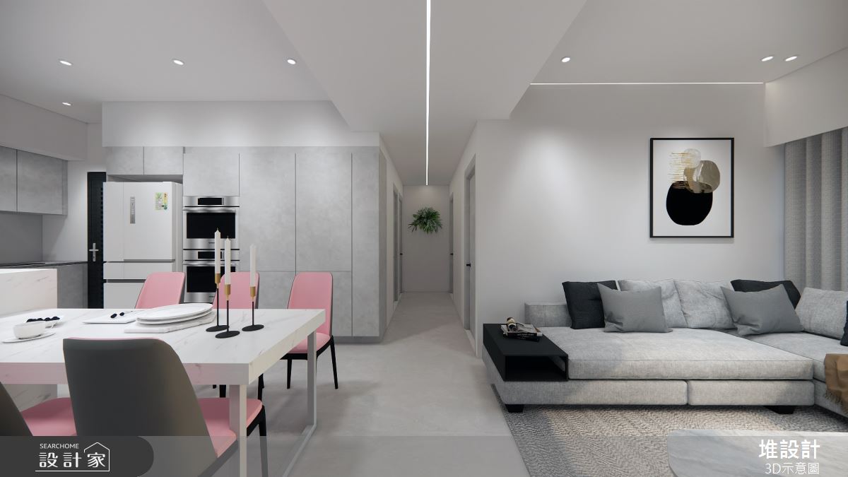 25坪新成屋(5年以下)＿現代簡約風客廳餐廳案例圖片＿堆設計室內裝修＿堆設計_19之2