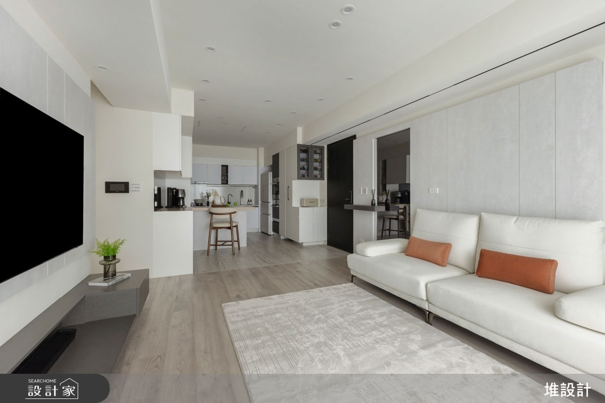 50坪新成屋(5年以下)＿現代簡約風玄關客廳餐廳廚房吧檯中島案例圖片＿堆設計室內裝修＿堆設計_24之9