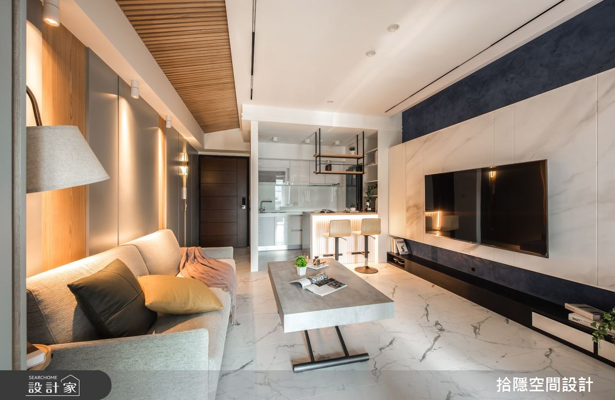 11坪新成屋(5年以下)＿現代風客廳案例圖片＿拾隱空間設計＿拾隱_05水光宅之2