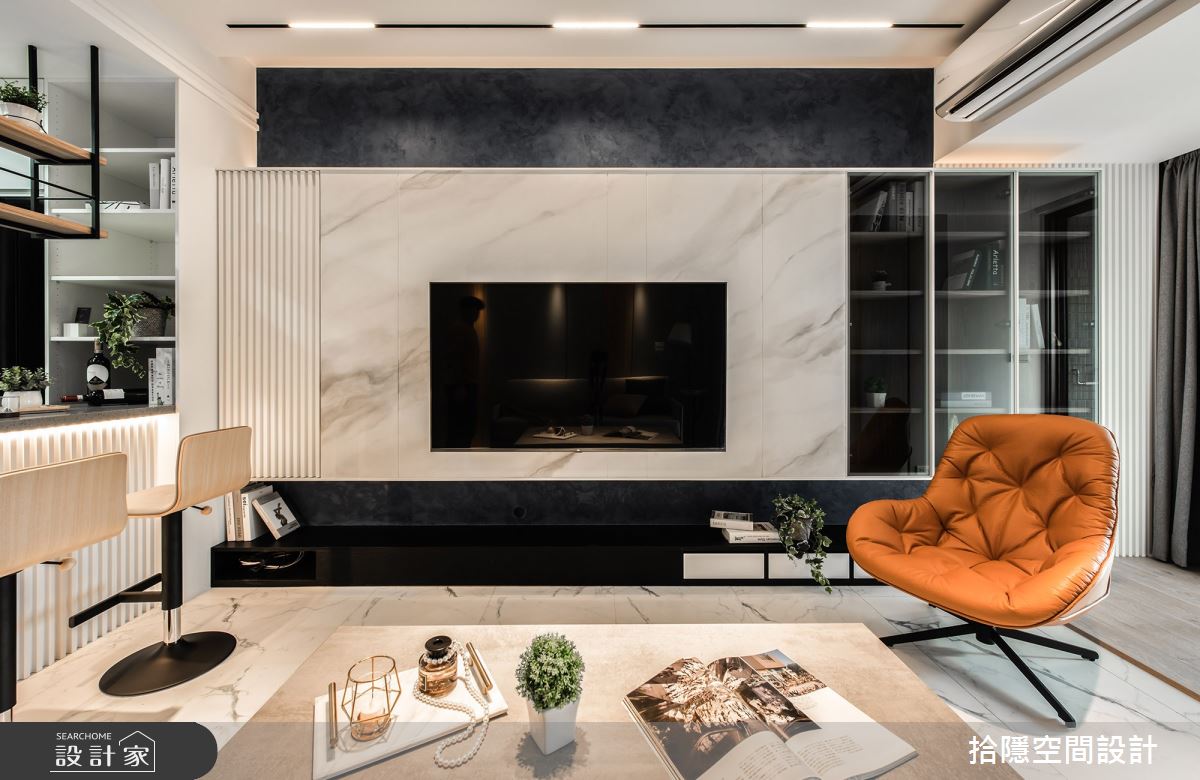 11坪新成屋(5年以下)＿現代風客廳案例圖片＿拾隱空間設計＿拾隱_05水光宅之5