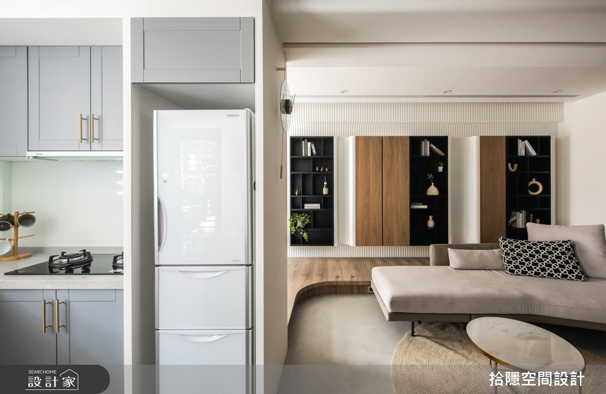 16坪新成屋(5年以下)＿現代風客廳廚房案例圖片＿拾隱空間設計＿拾隱_09晨光熹微之9