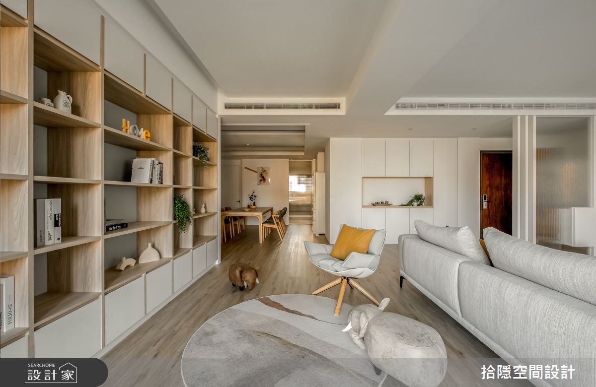 36坪新成屋(5年以下)＿北歐風玄關客廳餐廳書房案例圖片＿拾隱空間設計＿拾隱_11白‧光之11