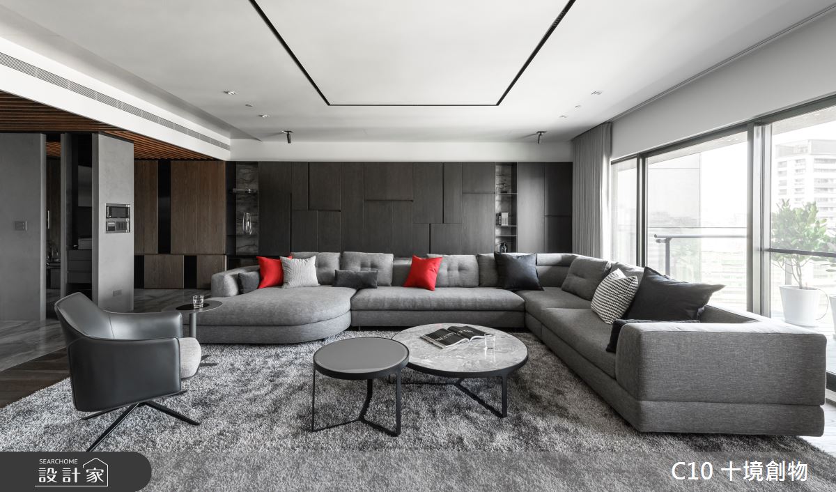 60坪新成屋(5年以下)＿現代風客廳案例圖片＿十境創物空間設計有限公司＿十境_蛻色之1