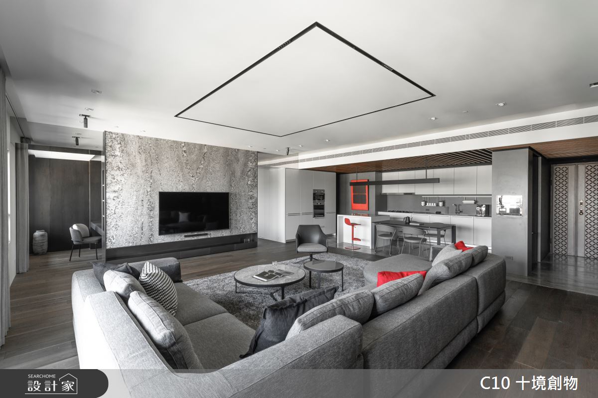 60坪新成屋(5年以下)＿現代風客廳案例圖片＿十境創物空間設計有限公司＿十境_蛻色之6