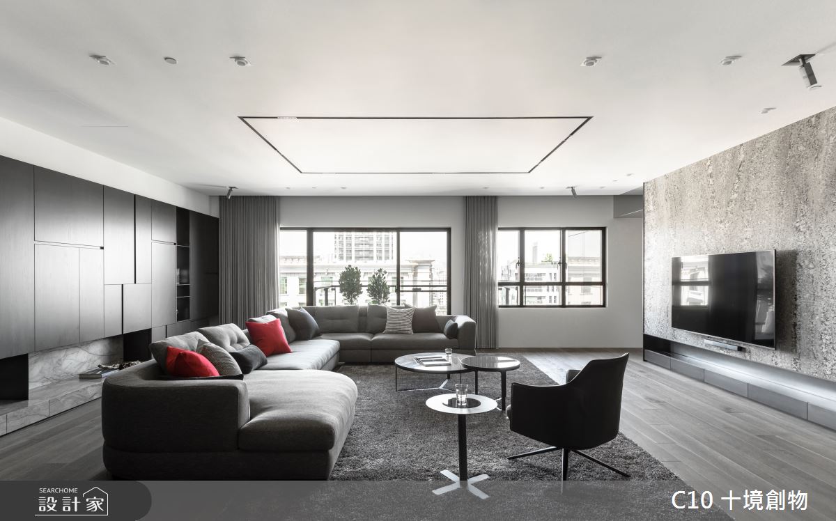 60坪新成屋(5年以下)＿現代風客廳案例圖片＿十境創物空間設計有限公司＿十境_蛻色之14