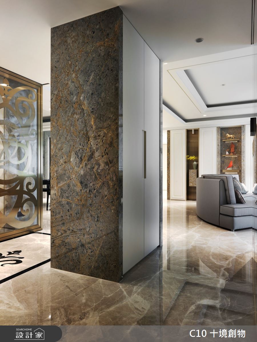 120坪新成屋(5年以下)＿新古典玄關案例圖片＿十境創物空間設計有限公司＿十境_渾金白玉之7
